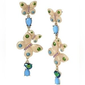 Betsey Johnson-Butterfly Linear Earrings